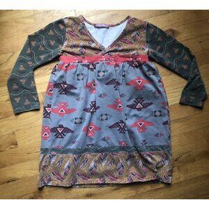 Jelly The Pug Size 10 Long Sleeved Dress Thunderbird